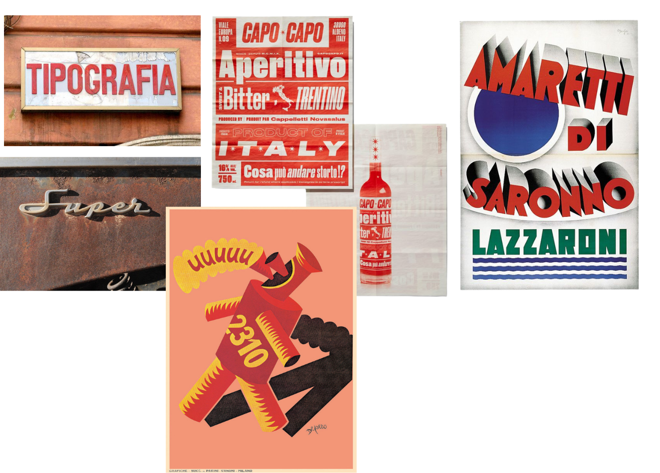 Italian design collage